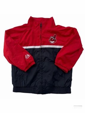 Vintage Kids Cleveland Indians Windbreaker Jacket Chief Wahoo Size 3T NEW NOS